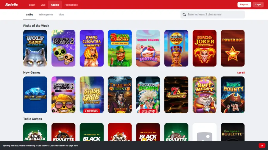 Casino en ligne main